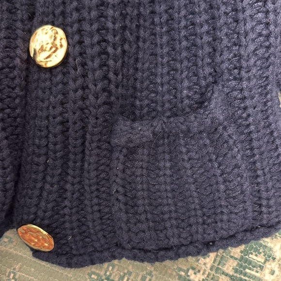 Influencer Chunky Knit Gold Button Cardigan Sweater SZ L - Picture 5 of 5